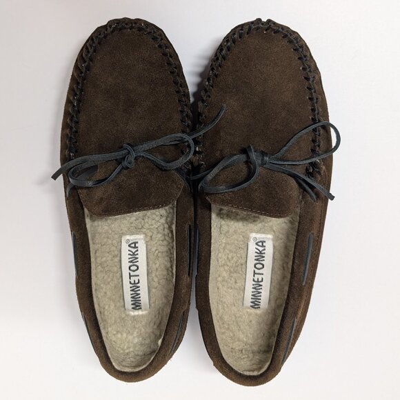 Minnetonka Casey Moccasin Slippers in Chocolate main image 5